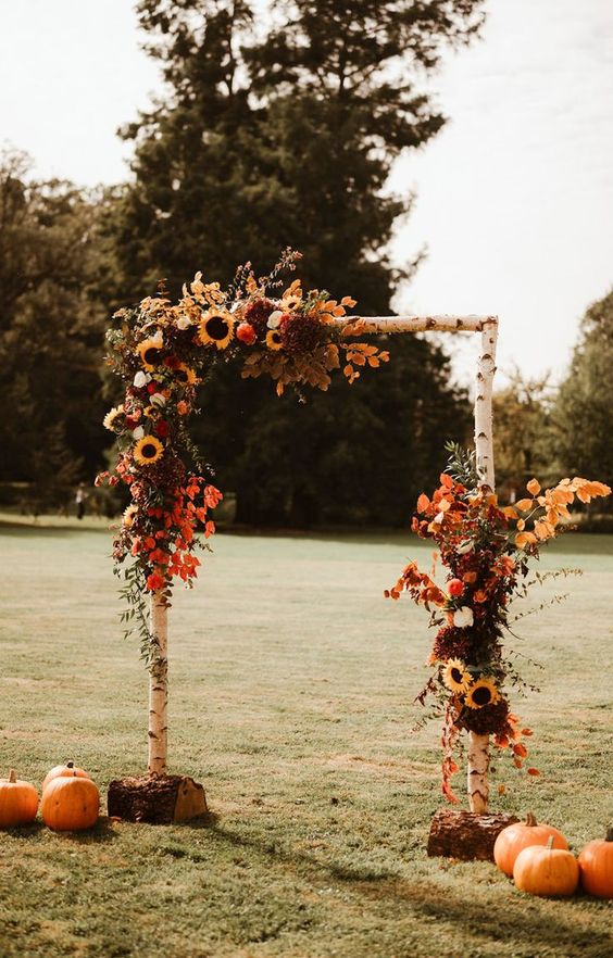 Décoration de mariage en automne