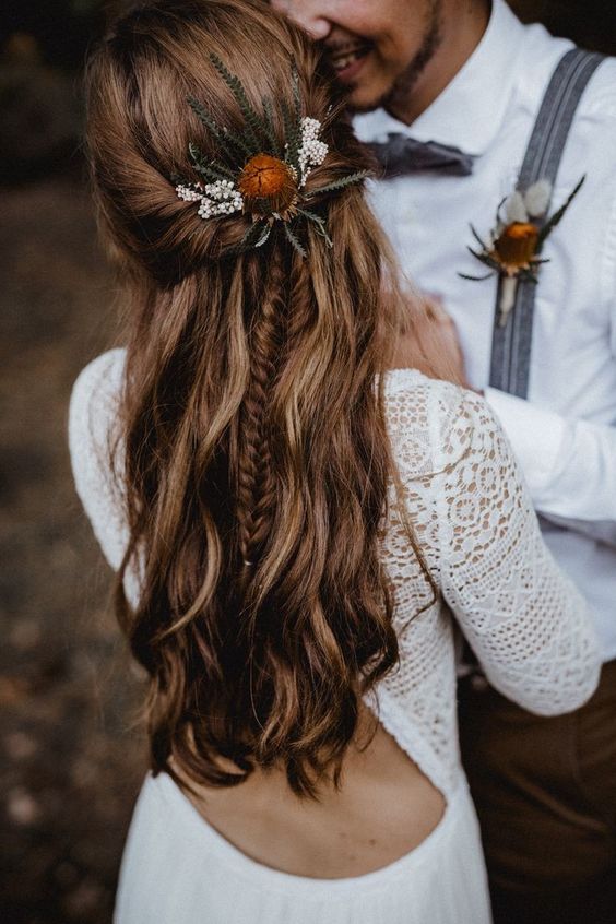 Coiffure de mariée pour l'automne