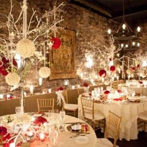 Centre de table mariage hiver